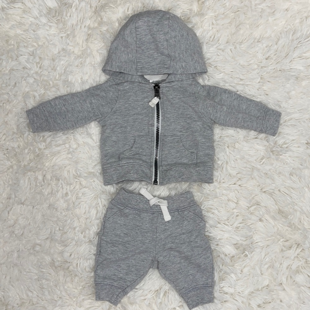 Carters gray newborn baby boy sweat suit